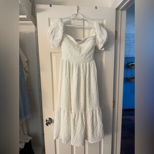 Abercrombie & Fitch White Midi Dress